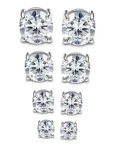 Stainless Steel 4-7MM Magnetic Earrings for Men Women Cubic Zirconia Decor Magnetic Ear Clips Non-Pierced Jewelry  Everyday Wear Accessory Zircon Stud Earrings Sparkling Zirconia