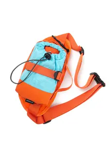 Drawstring Outdoor Chest Bag, Colorblock Crossbody Backpack, Waterproof Water Bottle Pouch, Unisex Sports Bag, Durable Fabric, Versatile Daily Use