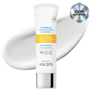 AGE20'S UV Defense Hydro Calming Sunscreen SPF 60+ Official Product Korean Lightweight Chemical Sun Cream - Vegan & Hypoallergenic 1.69 fl oz