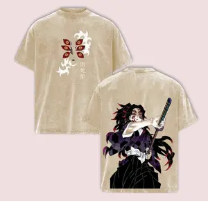 Kokushibo Upper Moon 1 T-Shirt – Demon Slayer Infinity Castle Oversized Washed Tee, Vintage Double-Sided Anime Graphic Shirt, Heavy Cotton Otaku Streetwear for Gym & Daily Wear	 dress well cotton gift 47M STI
