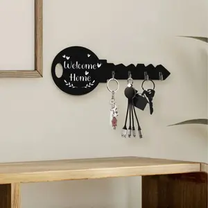 Bohemian Style Rustic Wooden Key Holder, Creative Porch Keychain Craft Hook, Decorative Door Accessory, Unique Home Decoration, Home Organizer Hook