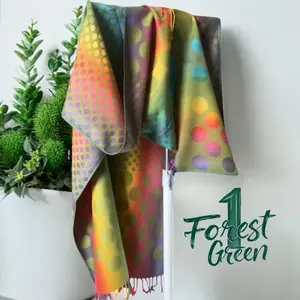 ColorTwist Reversible Rainbow Dots Shawl