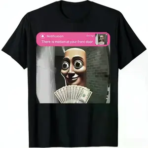 TungTungTung Funny Doorbell Meme Motion Front Door T-Shirt - Short Sleeve Tee