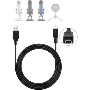 10ft Blue Yeti Microphone Cord for Blue Yeti, Blue Yeti Pro, Snowball iCE Microphones,Power Cable USB A Male to Mini USB Data Transfer Cord (10FT/3.0m)