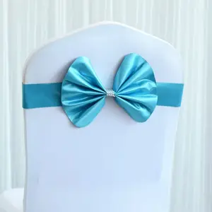 The back of the bow chair is decorated with elastic bands, which can be used for banquets, weddings, restaurants and families chair covers Fabric
