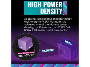 Cooler Master V850 SFX Gold Full Modular, 850W, 80+ Gold Efficiency, ATX Bracket Included, Quiet FDB Fan, SFX Form Factor, 10 Year Warranty