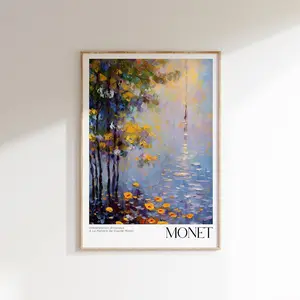 Monet Print – Modern Exhibition Wall Art, Claude Monet Poster for Aesthetic Decor, Unframed