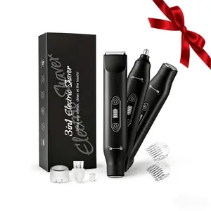 Men's 3-In-1 Electric Body Groomer & Hair Trimmer, Ipx7 Waterproof Wet/dry Shaver, Great Gift Choice for Men, Essential Grooming Tool