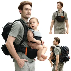 C1-All in 1 Modular Baby Backpack Carrier, Toddler Hiking Backpack with Convertible Baby Carrier & Hip Seat & Chest Bag, Easy to Wear & Switch, 500D Tactical Fabric Carrier for Hiking
