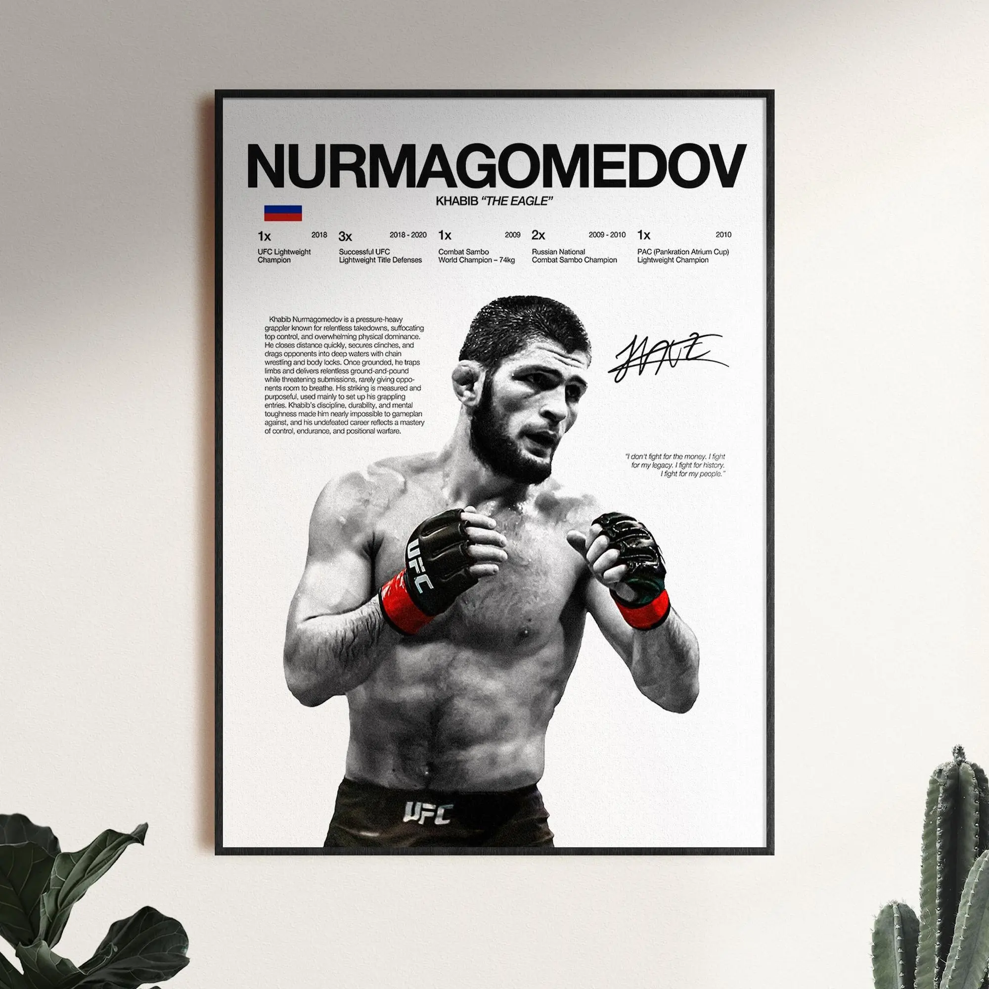 (No Frame) Khabib Nurmagomedov Poster, Ufc Wall Print, MMA Digital , Ufc Fighter Printable, Nurmagomedov Champion Print, Lightweight Ufc Gift