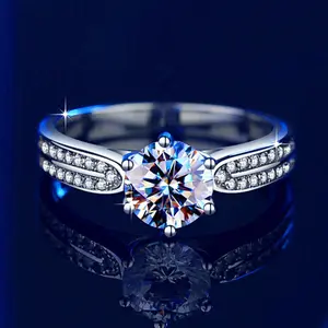 #22 (Rose)  925 Sterling Silver Synthetic Moissanite Ring