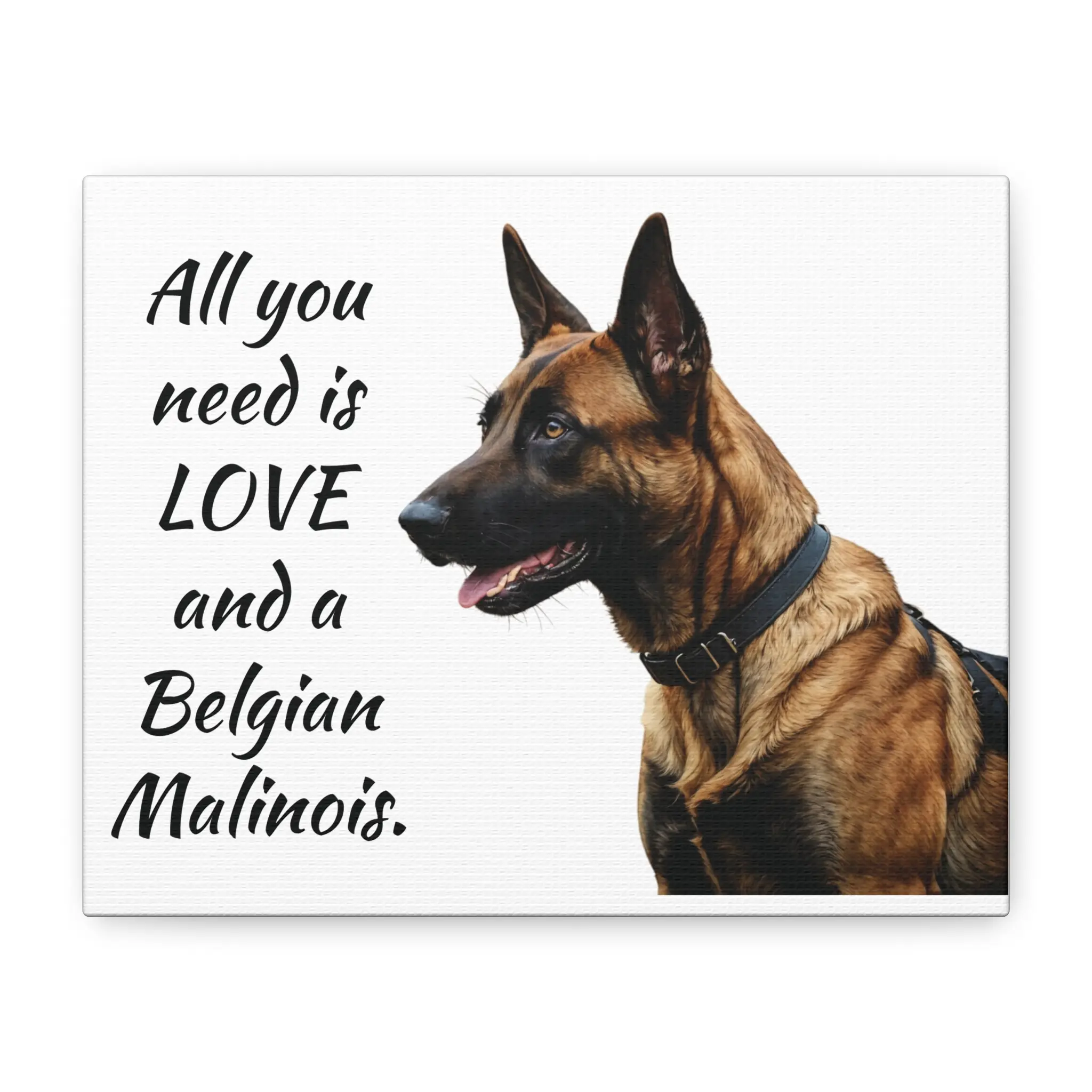 Belgian Malinois Love Canvas Art, Dog Lover Decor, Pet Memorial Gift, Home Wall Art, Animal Lover Wall Hanging