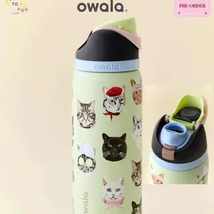 Owala 32oz Stainless Steel Water Bottle – Exclusive Urban Outfitters Cat Edition  | Rare Limited Edition, Leak-Proof FreeSip Insulated Bottle, Keeps Drinks Cold All Day | NEW & IN STOCK – The Hottest Product Everyone Wants
