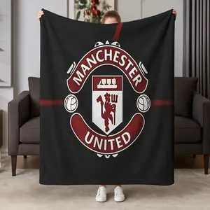 Manchester United Football Club Theme Blanket, Soft Flannel Throw for Bedroom Sofa Autumn Winter Warm Cover, Soccer Lover Gift