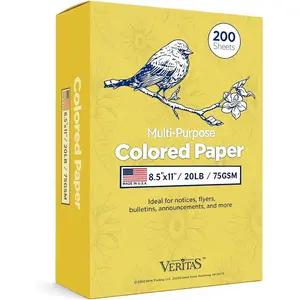 WritePads Veritas Goldenrod Colored Copy Paper Sheets Vivid Yellow Paper for Schools Offices Flyers Crafts and Attention Grabbing Prints