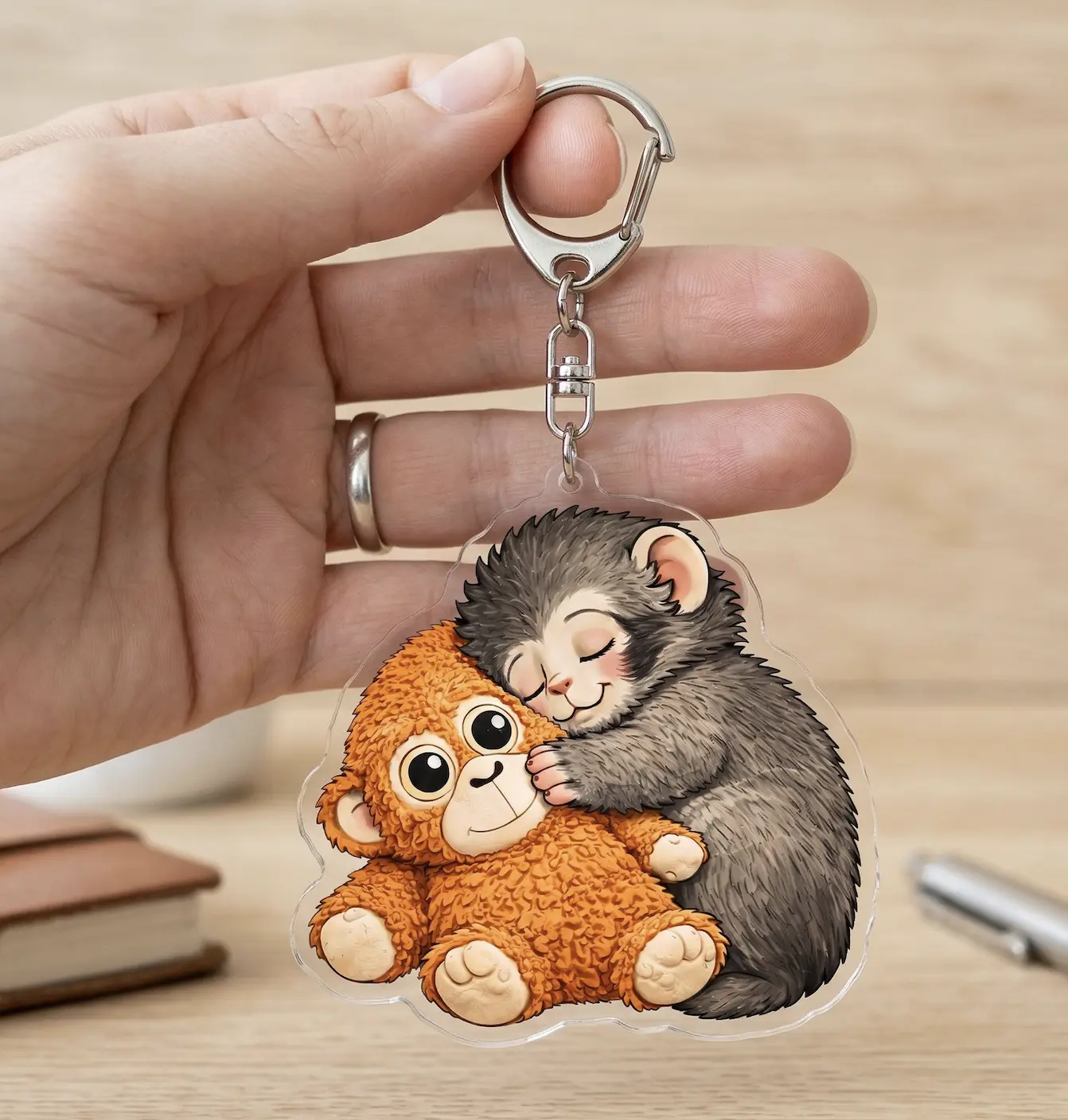 Lovely Baby Monkey Punch Keychain