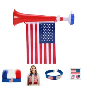 2026 United States Canada Mexico Fan Accessories Set with Plastic Speakers Stickers Wristbands Holiday Atmosphere Props Wigs Scarves Bracelets Face Stickers Cheering Supplies Game Day Props Universal in All Seasons Ethnic Style