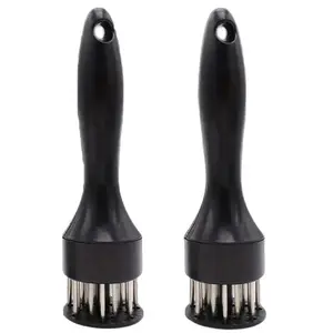 2Counts/Set Stainless Steel Dual-Head Tenderizer Needle, Non-Slip Handle, Efficient Meat Processing Tool, Kitchen Accessories, BBQ Camping Durable Set