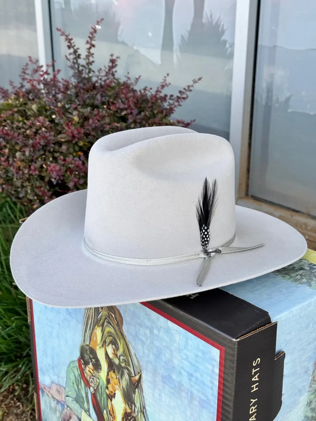STETSON 6X Rancher Silver Grey Cowboy Felt Hat with 3.5" Brim & 5" Crown - Made in USA