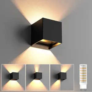 Modern LED Wall Light, Decorative Wall Light, Up-Down Lighting for Indoor/outdoor Use, Balcony Garden Hallway Garage Door, Body (no G9 LED Bulb Included)