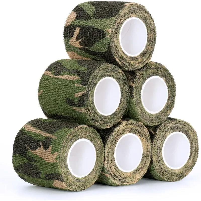 Self-Adhesive Camouflage Tape Wrap Protective Camo Form Non-Woven Stealth Camo Tape Stretch Bandage for Outdoor Camping 5CM x 4.5M