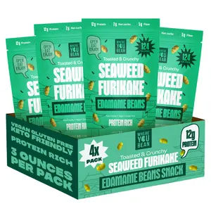 Where You Bean Seaweed Furikake Edamame Snack – Crunchy Asian Bean Snack | Keto, Vegan, Gluten Free, High Protein | Low Carb Healthy Snack (3oz 4-Pack)