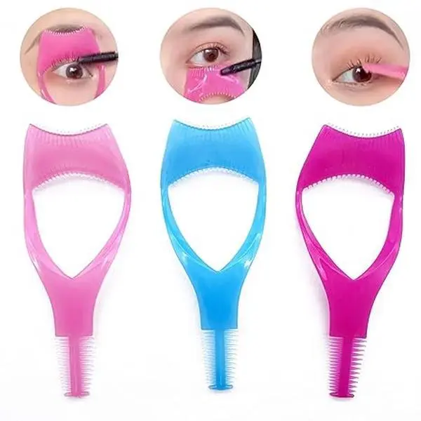 3 PCS Mascara Guard Eyelash Applicator Tools - 3 in 1 Upper & Lower Mascara Shield Applicator Guard, Mascara Separator Tool for Eyelash Care-random color