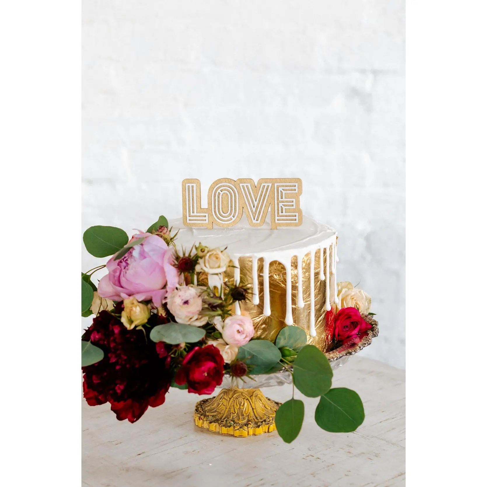 "LOVE" 2-Layered Cake Topper
