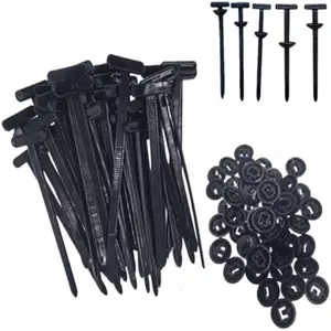 50Pcs Nylon Universal Cable Tie Buckle – Heavy Duty Self-Locking Zip Ties Holder with Pin & Button Design, Plastic Cable Ties Tool Fasteners Car Body, UV Resistant Zipties for Car Daily Auto Fixing