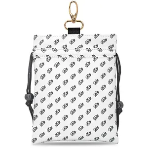 Minimalist Golf Ball Pattern Drawstring Pouch, Portable with Clip, Durable Golf Accessory, Golf Equipment, Storage Bag for Tees and Balls, Ideal for Golfers