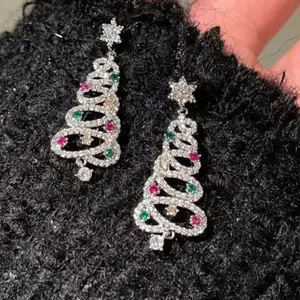 Christmas Dangle Earrings Trendy Jewelry Ear Stud Fashion S925 Silver Earrings