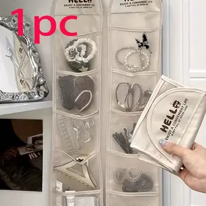 Large Capacity Hanging Cosmetic Organizer Bag, Ideal for Lipstick, Makeup, Jewelry Storage, Dorm Room Essential, Single Pack