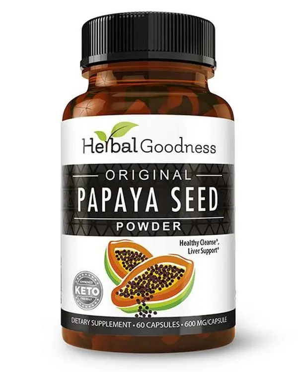 Papaya Seed Powder - Capsules 600mg - Healthy Cleanse, Liver Support - Herbal Goodness