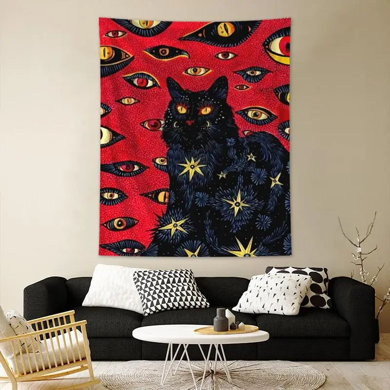 Cat Pattern Tapestry for Mean Girls Decorations, Cartoon Pattern Hanging Blanket, Wall Hanging Decor for Home Living Room Bedroom, Trendy Decorations,