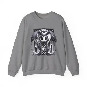 Gothic Moon Reaper Crewneck Sweatshirt | Skull, Crescent Moon