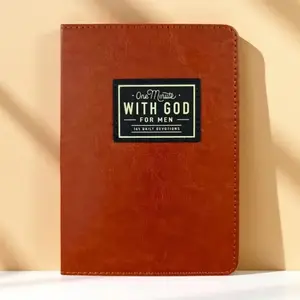 One Minute with God for Men | 365 Devotions in Brown Faux Leather | Daily Faith & Encouragement Journal | Portable Reflection Book | Perfect Holiday Gift for Christmas, Fathers, Husbands & Sons | Bible Study & Prayer Notebook