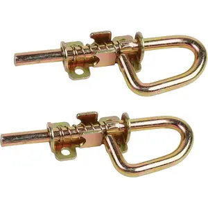 Spring Barrel Bolts - Loop Style Door Latch Hardware Lock Barrel Bolt Gate Latches for Shed,Gates,Doors,Garden,Wooden Window,Fence,Playhouse,Chicken coop,include Screws | 1 Pair