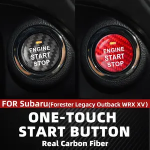 For Subaru Car Interior Engine Start Stop Button Cover Real Carbon Fiber Sticker Forester​ Legacy Outback WRX ​XV Accessories  Black and Red Are Available Anti-Scratch Protection Enhances Texture for a More Premium Look