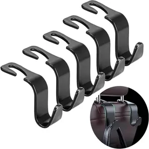 5-Pack Car Headrest Hooks, Multipurpose Hanger for Grocery Bags, Handbags, Water Bottles, Coats and Briefcases, Universal Car Seat Hook, Car Accessories