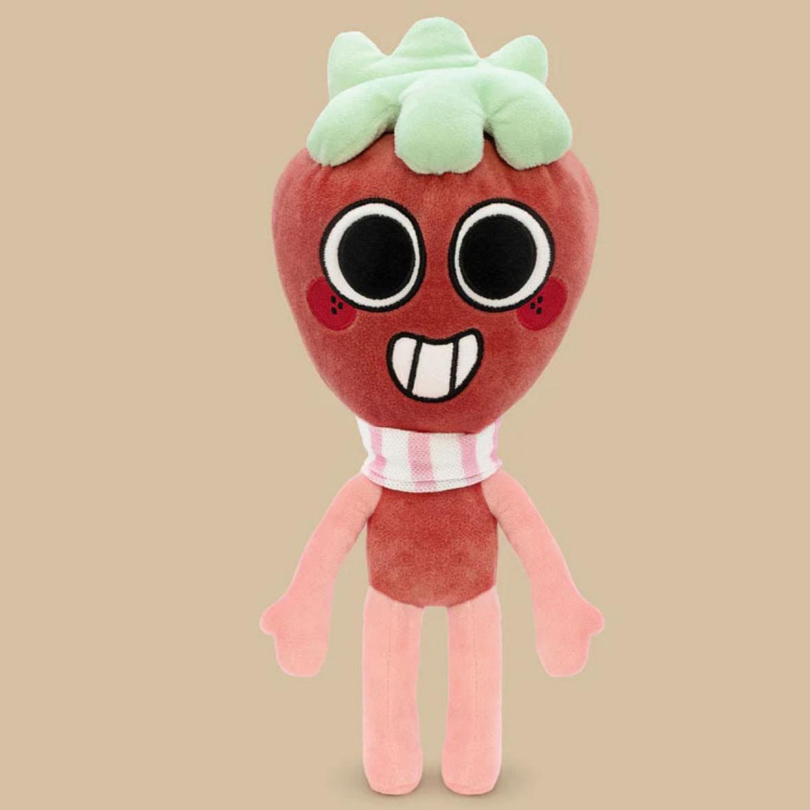 Dandy's World Berry Plush - 12" Cute Strawberry Stuffed Animal with Cupcake, Soft Kawaii Plushie Toy，cute girly gifts，stuffed animals