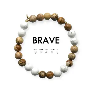 8mm Morse Code Bracelet Men's Extended Size| BRAVE