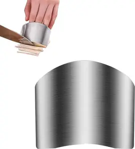 Stainless Steel Finger Guard Kitchen Cutting Aid Adjustable Knife Protector Hand Safety Tool for Slicing and Chopping Food Prep