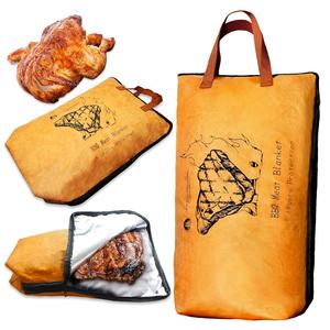 5-Layer Insulated BBQ Meat Resting Blanket, 21 in Heavy-Duty Brown Aluminium Bag with Handle, Lightweight Insulation for Briskets, Pork Shoulders, Steaks, Moisture Retention,summerwins summerwins