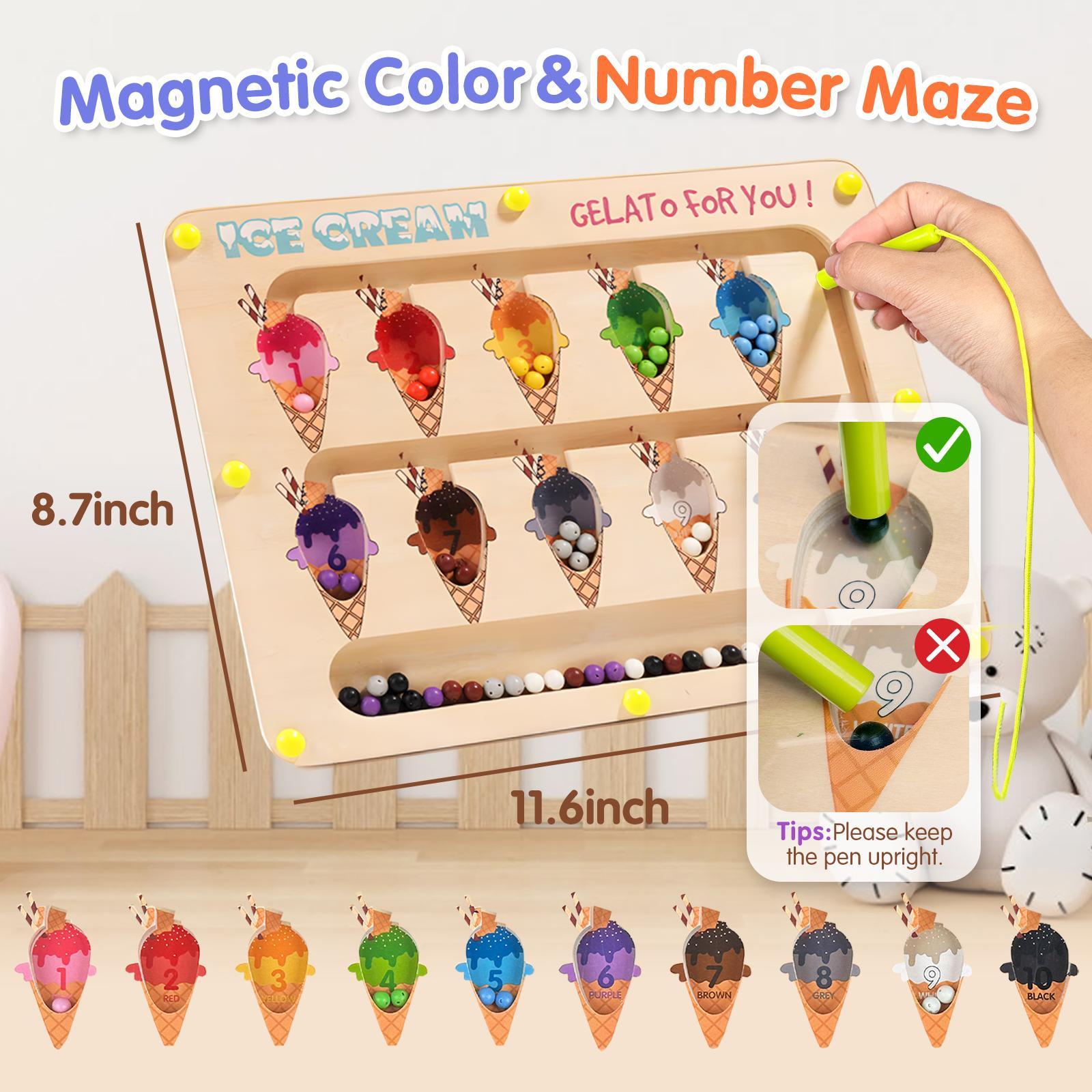 [Magic Toy] Wooden Color Matching Counting Puzzle for Toddlers Educational Fine Motor Skills Toy