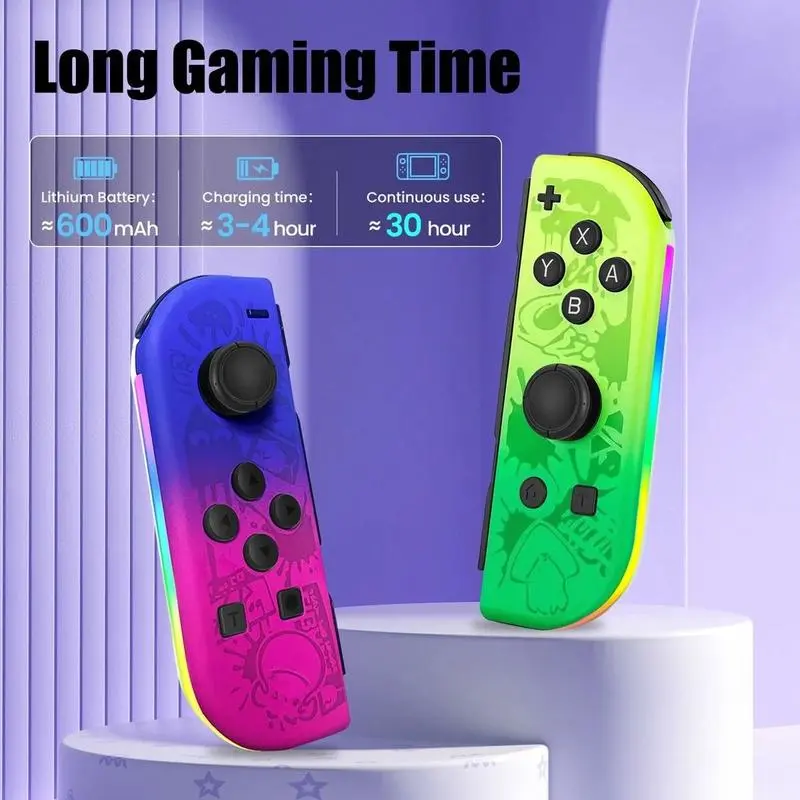 Switch Game Controller Compatible with Switch Lite Oled Wireless Controllers RGB Gaming Controller Dual Vibration Cool Replacement Wake-Up Switch Accessory Switch Game Controller Compatible with Switch Lite Oled Wireless Controllers RGB Gaming Controller Dual Vibration Cool Replacement Wake-Up Switch Accessory