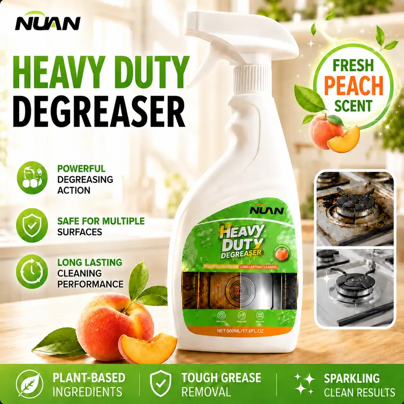 NUAN heavy duty degreaser Spray 500ml – Tough Grease & Oil Cleaner for Stove, Oven, Countertop & Range Hood