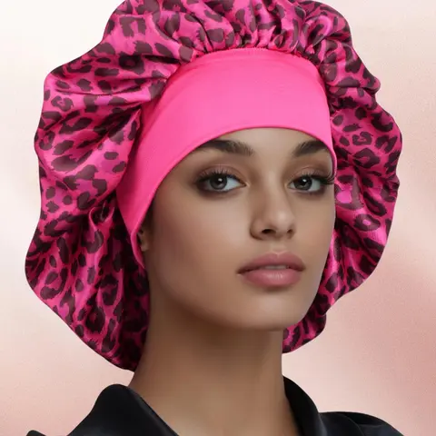 Leopard Print Breathable Hat, Sleep Bonnets, Bonnets For Sleeping, Soft Skin-Friendly, Non-Stuffy, Casual Style, Fitted Design, Ideal for Spring & Summer Fashion
