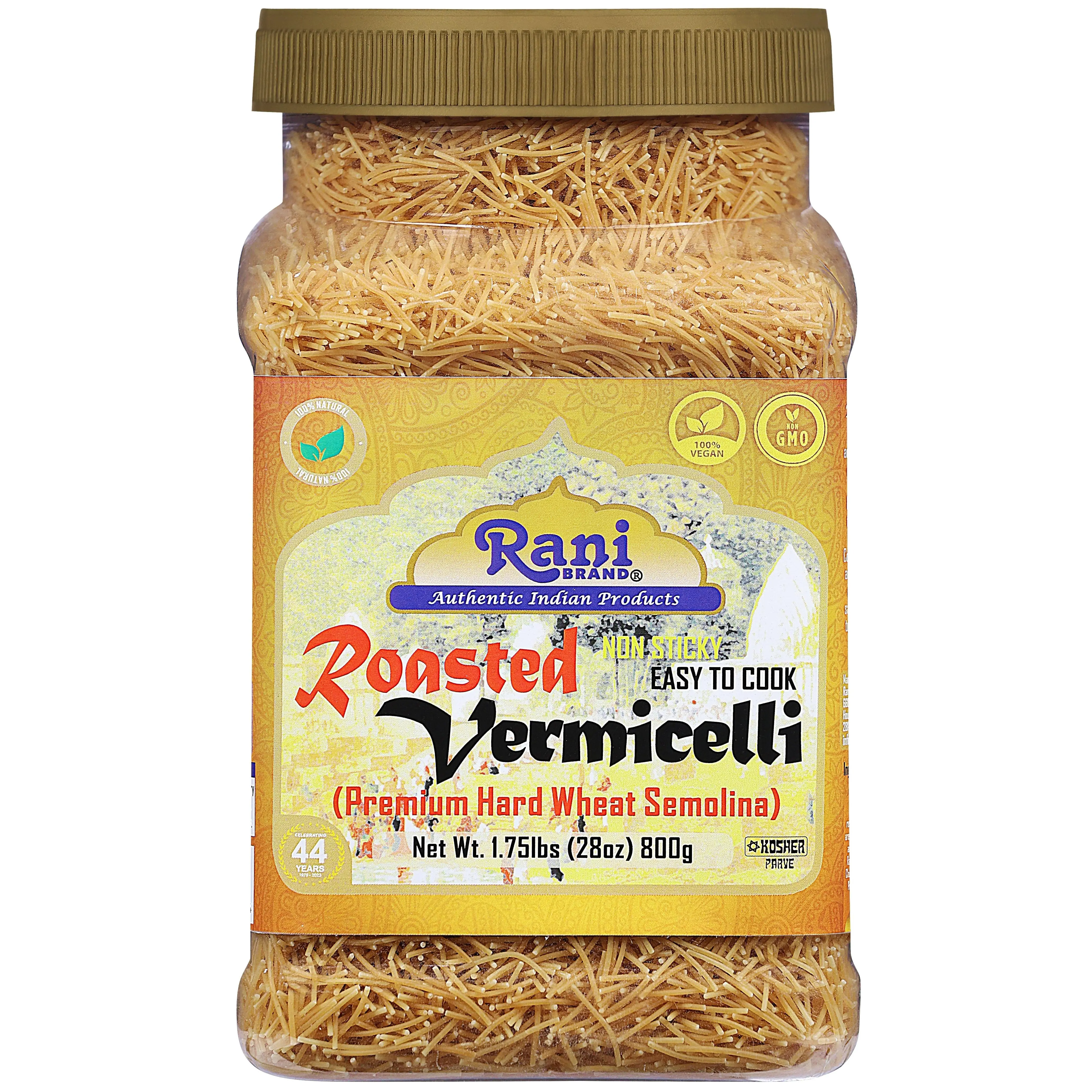 Rani Roasted Vermicelli (Roasted Wheat Noodles) 28oz (1.75lbs) 800g PET Jar ~ All Natural | Vegan | NON-GMO | Kosher | Indian Origin
