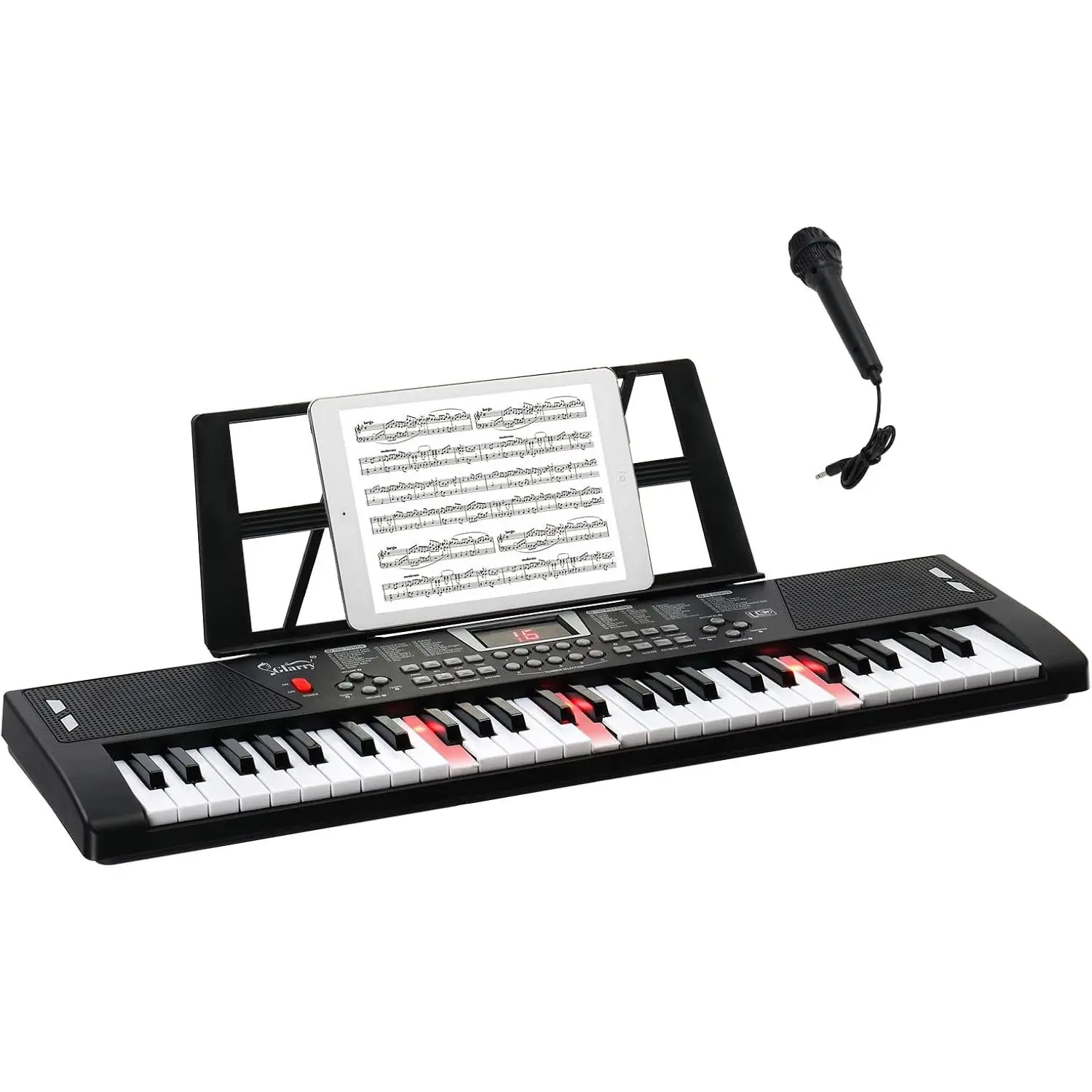 GLARRY 54-Lighted Keys Digital Piano Keyboard for Beginners (4.79 lbs) - Portable Electronic Set with LED Display, Music Stand, Microphone, Power Supply, Headphones, Music Learning, Keyboard Drum for Birthday Gifting, Piano Electronic Keyboards tiktokshop