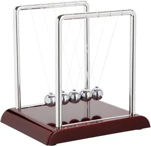Newtons Cradle Pendulum 7 x 6 x 7 in Silver Stainless Steel Desk Decor Office Decor for Men Stress Relief Desk Toy Science Teacher Gift Physics Toy Classic